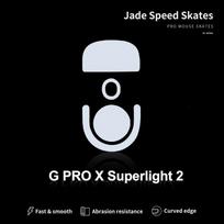 Jade Speed PTFE pelės padukai, skirti Logitech G Pro X Superlight 2, suapvalintais kraštais, itin lygūs, pakaitiniai kojelės balta