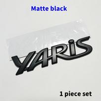 3D Metal Yaris Logo Emblem Badge Matte black Chrome HYTSH2 Plated Trunk Letter Sticker For Toyota Yaris Car Exterior Decor Accessories matinė juoda spalva