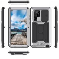 Šarvuotas dėklas Samsung Galaxy S22 Ultra, R-JUST CamShield Slide, sidabrinis