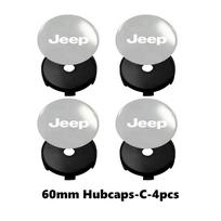 4 vnt. 56 mm/60 mm automobilio ratlankio centrinis dangtelis, ratlankio apdaila, skirta Jeep Grand Cherokee Wrangler JK Renegade Gladiator Compass