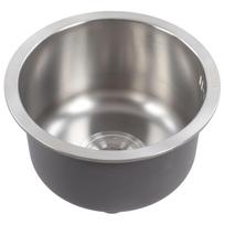 Mini apvalus virtuvės kriauklė nerūdijančio plieno baro apvalus baseinas su nutekėjimo vamzdžio jungtimi 30 cm skersmens gray