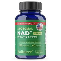 Balincer Liposominių NAD+ Maisto Papildas su Resveratroliu, 120 Kapsulių 120 Capsules blue