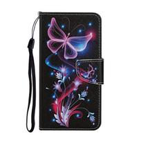 Galaxi A23 piniginės tipo dėklas telefonui Samsung Galaxy A23 A13 A03s A53 A33 A73 5g, dėklai, gėlėtas marmurinis odinis apverčiamas dėklas su kortelių laikikliu Samsung A13 black