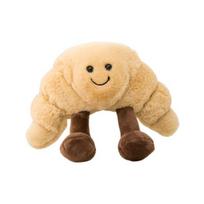 Imitacinė duona kruasano bageto pagalvė Minkšta skrudinta duona Pliušinis įdarytas žaislas juosmens nugaros apkabinimo pagalvėlė ilga C beige
