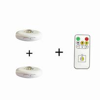 Mini belaidis itin ryškus LED naktinis šviestuvas, USB sąsaja, nuotolinio valdymo pultas, reguliuojamas šviesumas, po spintelėmis, spintose, drabužių spintoje, virtuvėje 1 Remote 2 Lamp
