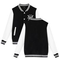 Madingas Icrimax beisbolo švarkas vyrams moterims Hip Hop Harajuku švarkai Streetwear vaikams berniukams mergaitėms laisvi koledžo paltai M juoda