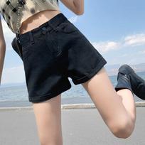 Comfortable Skinny Fashionable and Versatile High-waisted Denim Shorts Female Summer Thin Section Loose Thin Versatile Wide-leg Rolled Pants 2XL juoda