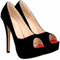 Moteriški aukštakulniai stiletto, seksualių striptizo šokių aukštakulnių, atviro piršto, aksominės platformos, vakarėliams naktiniame klube, juodi, raudoni, vestuviniai bateliai 38 beige