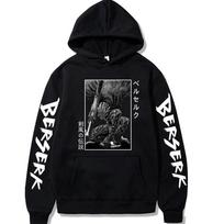 Anime Juokingi mada Anime Berserk Guts Hoodies Vyriški Manga Unisex Streetwear Megztinis Žiemos vilnos megztiniai Sportiniai Bėgiojimai S juoda
