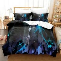 3D Spausdinimo Mados Anime Solo Leveling Patalynės Komplektas Berniukams Mergaitėms Dvigulė Karalienės Karaliaus Dydžio Antklodės Užvalkalas Pagalvės Užvalkalas Lovos Berniukams Suaugusiųjų Miegamojo 70x133cm 2pcs
