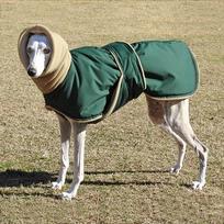Neperpučiami vėjo šunų striukės drabužiai, neperšlampami „Whippet“ palto gobtuvai su vilnoniu kaklo apykaklės šildytuvu M žalia