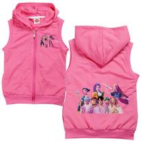 Vaikams Mergaitėms Anime Animacinis K-Pop Rumi Zoey Mira Spausdintas Laisvalaikio Gobtuvu Berankovis Užtraukiamas Liemenė 110cm rožinė raudona spalva