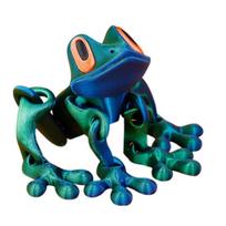 3D spausdintas varlės šaldytuvo magnetas su judančiomis jungtimis, varlės fidget žaislas, artikuliuotas gyvūno modelis, figūrėlė, magnetinė varlės dekoracija šaldytuvui, ornamentas black
