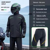 Vyrų vandeniui atsparus motociklininko kostiumas: Atskiras lietpaltis ir kelnės stipriam lietui 3XL gray