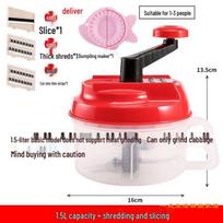 Manual Meat Grinder & Vegetable Chopper - Hand Crank for Dumpling Filling, Mincing, and Chopping - Free Shipping red