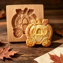 Medinis imbierinių ir sviestinių sausainių formelė pjaustytuvas Pumpkin Carriage 10*10*2, ~120g