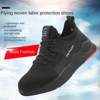 Anti-smashing and Anti-piercing Spring New Casual Soft-soled Labor Insurance Shoes Men's Steel Baotou Work Shoes 44 black