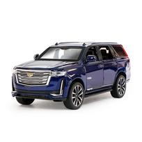 1/24 Cadillac Escalade visureigio lydinio automobilio modelis lieto metalo visureigiai automobilio modelis simuliacinis garsas ir šviesa kolekcija žaislas dovana mėlyna