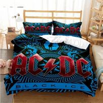Madingas AC/DC Roko Grupės Patalynės Komplektas AC/DC Grupės Rašto Antklodės Užvalkalas Su Pagalvių Užvalkalais Viengulis Dvigulis Karalienės Dydis Karališkas 70x133cm 3pcs