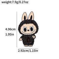 Creative Personality Labub Metal Badge European and American Film and Television Animation Character Rabbit Alloy Brooch beige
