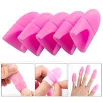 Silicone Nail Polish Remover Caps, Wear-resistant Anti-slip Finger Guards, Anti-puncture Thimbles & Needle Pullers 20*23 mm balta