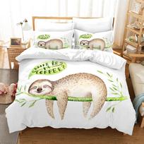 Tinginio patalynės komplektas Medžių žinduolis miega ant šakos miške Lėta nuotaika Atpalaiduojanti tema Dekoratyvinis poliesterio patalynės komplektas 135x200cm 2pcs beige