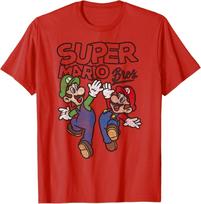 Super Mario Bros. Luigi And Mario High Five Portrait T-Shirt 4XL brown