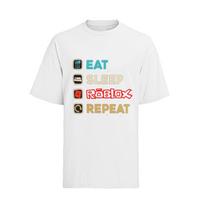 Eat Sleep Roblox Repeat Funny Gaming Mincraft Women's Cotton T-Shirt Mens Womens Tees Top S-XXXL XL beige
