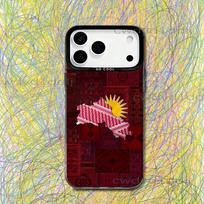 K-Kurdistano Vėliavos Žemėlapio Logotipo Telefono dėklas iPhone 17,16,15,14,13,12,X,8,Pro,Max,Plus,SE4,Air,Mini HD Juodas IMD Matinis iPhone17promax