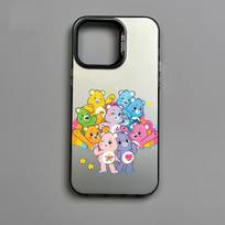 Mielas C-Care B-Bears telefono dėklas, skirtas iPhone16,15,14,13,12,11,Mini,Pro,MAX, spalva Sidabrinis korpusas, matinė, atsparus smūgiams galinis dangtelis iPhone16 white