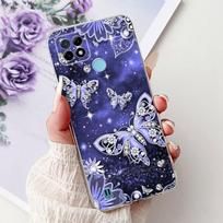Skirta Realme C21Y dėklas RMX3261 Mielas drugelis Minkštas silikoninis telefono dėklas Skirta Realme C 21Y 25Y C21Y C25Y Galinis dangtelis Fundas Capa 6.5 Realme C21Y blue