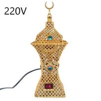 FY 110V/220V Electric Incense Burners Metal Middle East Arabic Bakhoor Censer Metal Powder Holder Stove for Christmas Gifts gray