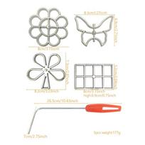 Aluminum Rosette Mold Iron Maker Waffle Alloy Frying Snack Funnel Cookie Bake Mold Bunuelos Mold with Handle Baking Tool gray