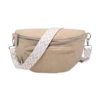 Corduroy Chest Bag for Women Crossbody Fanny Pack Casual Bum Sling Bag with Adjustable Strap smėlis