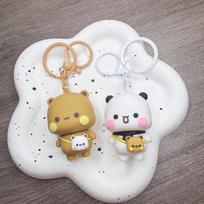 One Two Bubu Magnetic Little Bear Keychain Pendant - Cute Couple Charm Single Approx. 38g beige