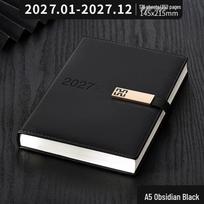 2026 Custom Daily Planner: A5 & A4 Notebook with Calendar & LOGO Engraving black