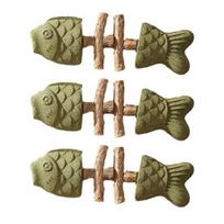Natural Cat Chew Toy Fish Bone Catnip And Silver Vine Toy Safe Plant Ingredients Only Cat Dental Health Toy for Cats Enrichment Boredom Relief D brown
