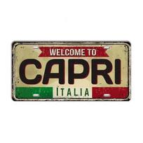 DORA Tin Sign Vintage ITALY License Plate City State Plaque Landmark Metal Sign Garage Club Cafe Bar Pub Hotel Kitchen Home Wall Decor 15x30cm(5.9x7.8inch) beige