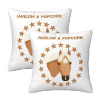 Harlow And Popcorn Merch Popcorn The Pony 1 2 Pcs Square Pillowcase Pillow Cover Cushion Decor Comfort Throw Pillow For Home Short plush 35*35(CM)-2Pcs