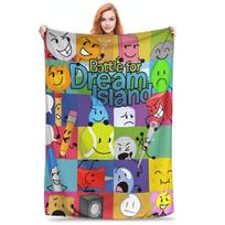 BFDI Battle for Dream Island Inanimate Blanket Multiple Sizes Super Soft Cozy Throw Blankets for Sofa Couch and Bed Size: 75*100cm, Weight: 320 GSM