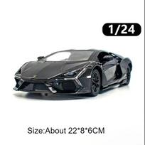 1:24 Lambor Revuelto lydinio sportinio automobilio modelis žaislas Durys atsidaro Garsas Šviesa Traukiamas atgal Miniatiūriniai automobiliai Dovana vaikinui šventei gray