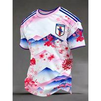 Vyriški spausdinti futbolo marškinėliai Japonijos rinktinės trumpomis rankovėmis T-shirt Varnos herbas Japonijos vėliava Sporto gerbėjų laisvalaikio futbolo Te XL