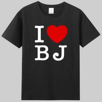 I love Beijing Anghai Hong Kong Taiwan New York Bangkok T-shirt Crew Neort Sve Faion Women's Short Sleeves M white