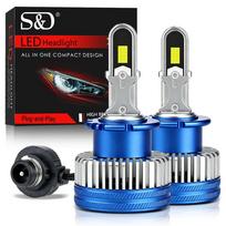 2 vnt. 80000Lm D1S D3S D2S D4S LED priekinių žibintų lemputės D1R D2R D3R D4R D8S D8R LED automobilio šviesa Didelės galios 200W 30 branduolių CSP lustai Turbo lempa 6000K Balta D2S/D2R