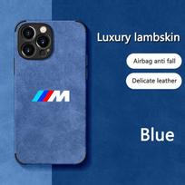 Viskas įskaičiuota telefono dėklo lipdukai BMW Performance automobiliui iPhone 16 15 13 14 12 Pro Max Mini 8 XR XS 16 Plus 15Pro MAX dangteliui for iPhone 14ProMax mėlyna