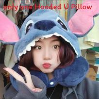 U formos kelioninė pagalvė su pliušiniu užvalkalu lėktuvo komfortui Stitch gray