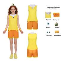 Super Mario Bros Princess Rosalina Tennis Costume With Polyester Fabric For Cosplay And Role Playing Adult L geltona