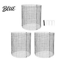 Corrosion Resistant Mesh Fence Plant Protector Cage Wire Panels with Stakes And Zip Ties Metal Garden Cage for Protecting Vegetables Flowers 3pcs gray