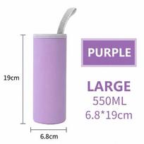 With Handle Water Bottle Sleeve 550/420M Bottle Holder Portable Bottle Case Purple 550ml