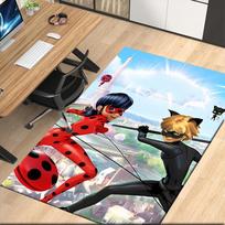 Miraculous Tales of Ladybug Cat Noir Printed Carpet, for Office Chair Living Room Bedroom Kitchen Room Decor Gifts. 80cmx120cm